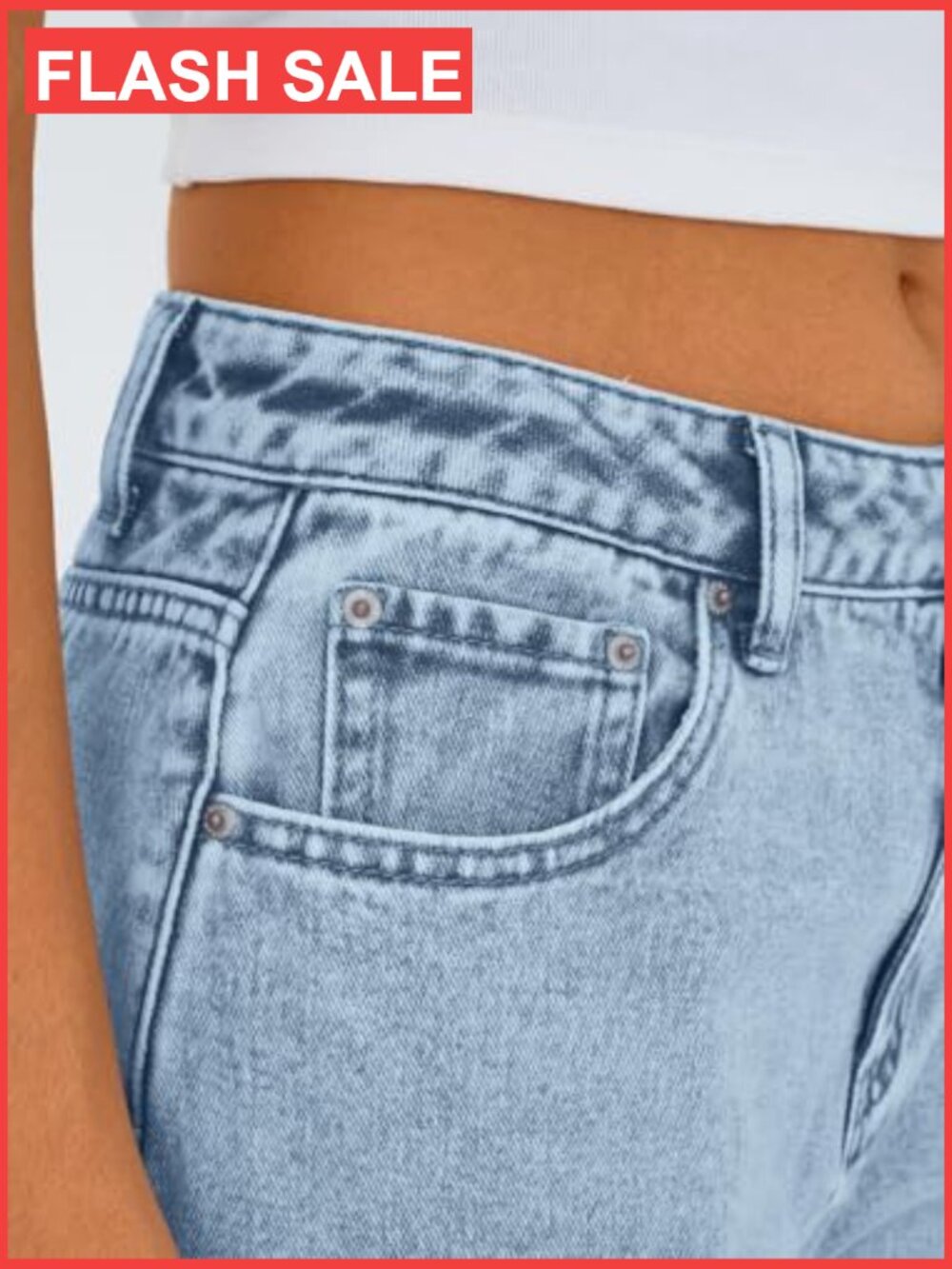 High Waisted Straight Wide Leg Jeans Comfort Stretch Baggy Denim - Picture 5 of 6